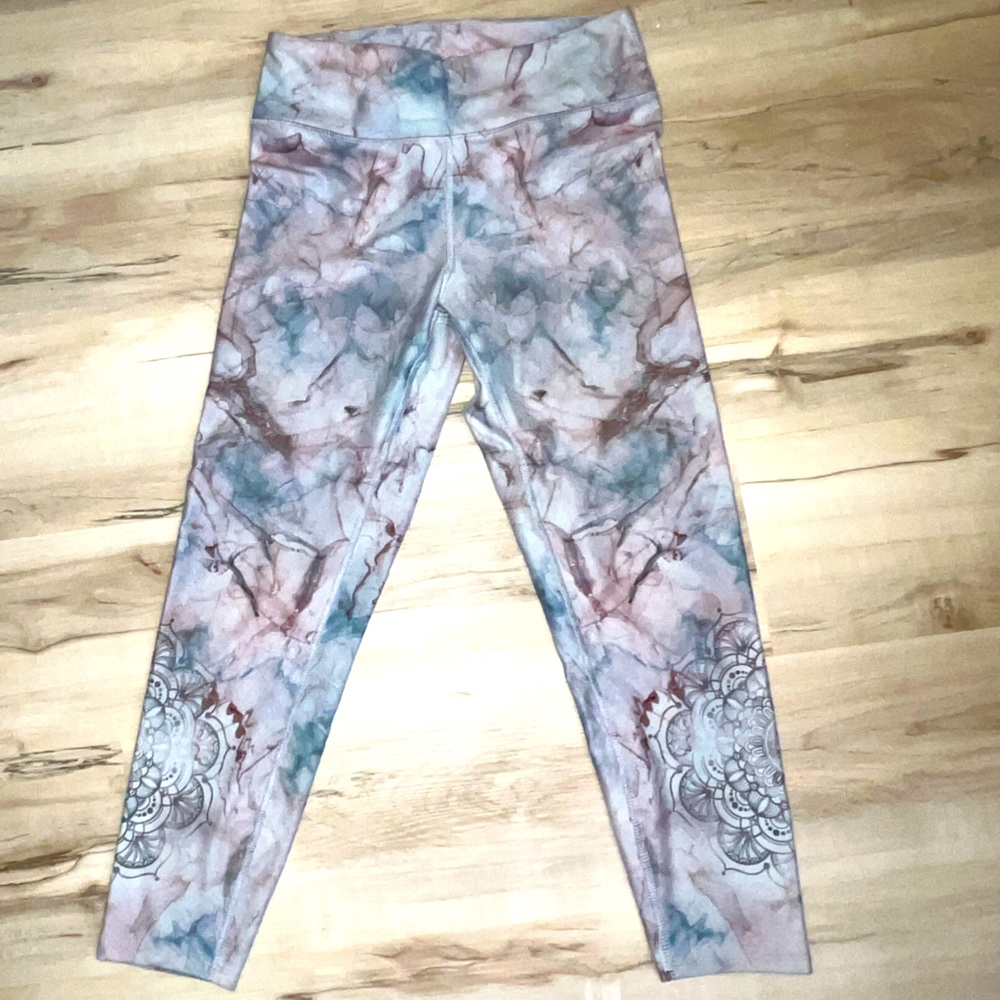 Marble mandala workout yoga leggings